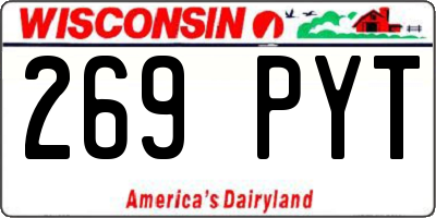 WI license plate 269PYT