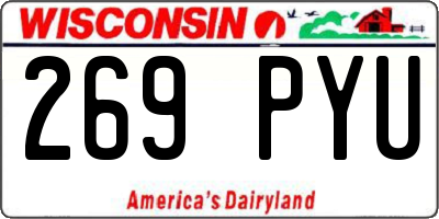 WI license plate 269PYU