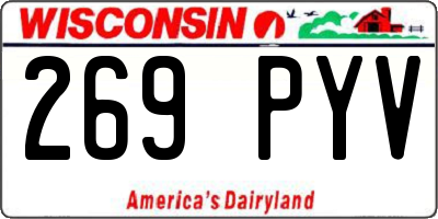 WI license plate 269PYV