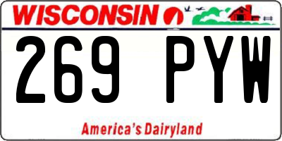 WI license plate 269PYW