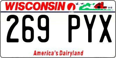 WI license plate 269PYX