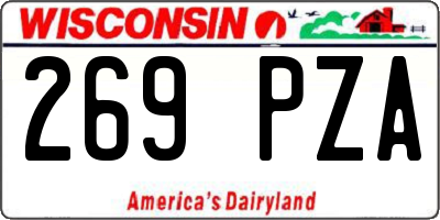 WI license plate 269PZA