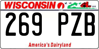 WI license plate 269PZB