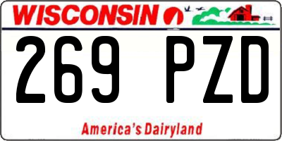 WI license plate 269PZD