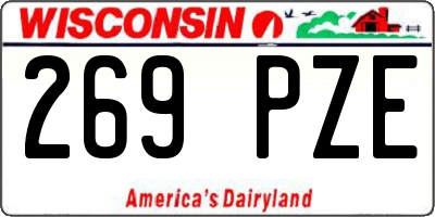 WI license plate 269PZE