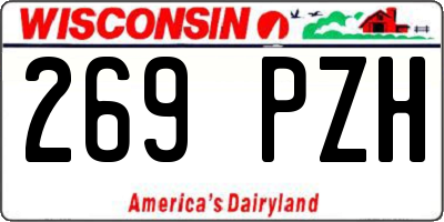 WI license plate 269PZH