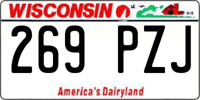 WI license plate 269PZJ