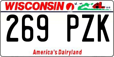 WI license plate 269PZK