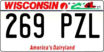WI license plate 269PZL