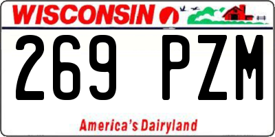 WI license plate 269PZM