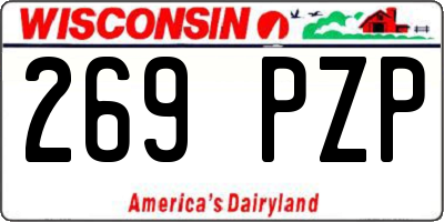 WI license plate 269PZP