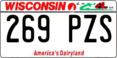 WI license plate 269PZS