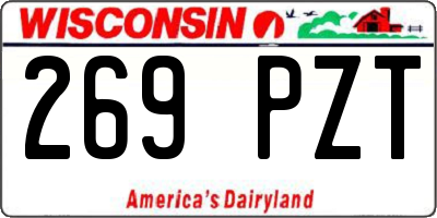 WI license plate 269PZT