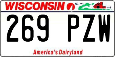 WI license plate 269PZW