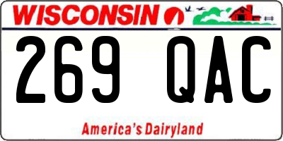 WI license plate 269QAC