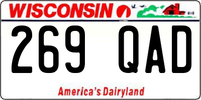 WI license plate 269QAD