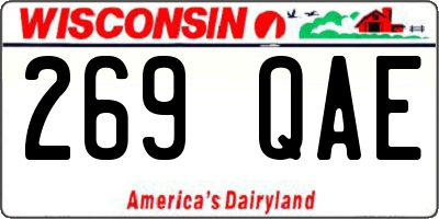 WI license plate 269QAE