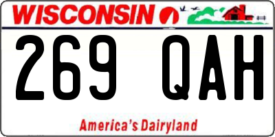 WI license plate 269QAH