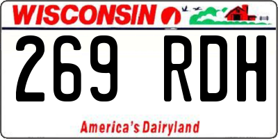 WI license plate 269RDH