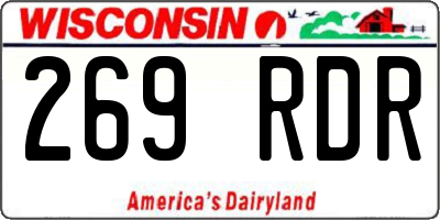 WI license plate 269RDR