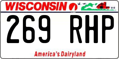 WI license plate 269RHP