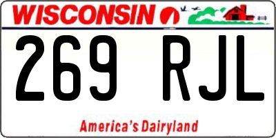 WI license plate 269RJL