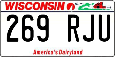 WI license plate 269RJU