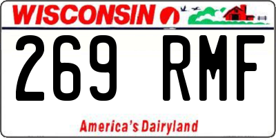 WI license plate 269RMF