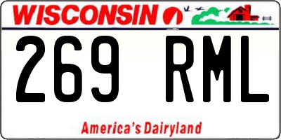 WI license plate 269RML