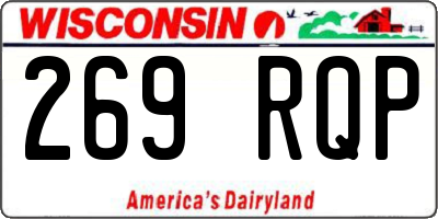 WI license plate 269RQP