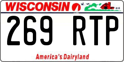 WI license plate 269RTP