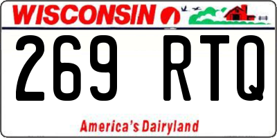 WI license plate 269RTQ
