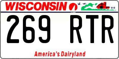 WI license plate 269RTR