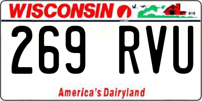 WI license plate 269RVU