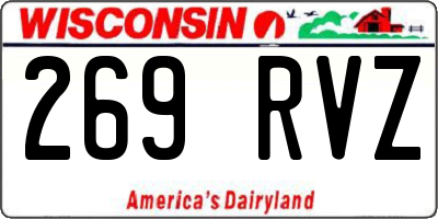 WI license plate 269RVZ