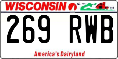 WI license plate 269RWB