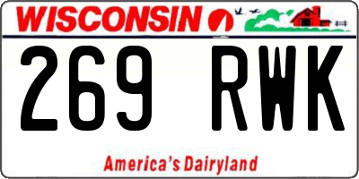WI license plate 269RWK