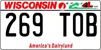 WI license plate 269TOB