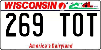 WI license plate 269TOT
