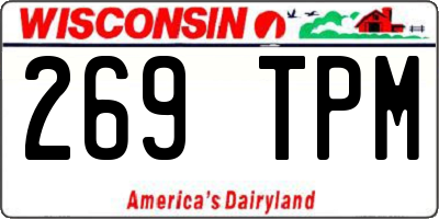 WI license plate 269TPM