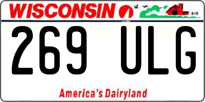 WI license plate 269ULG