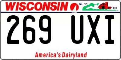WI license plate 269UXI