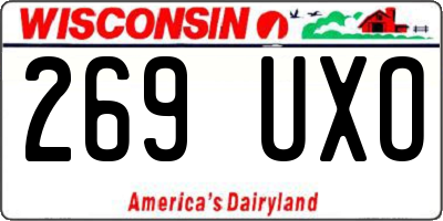 WI license plate 269UXO