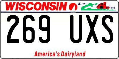 WI license plate 269UXS