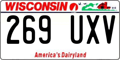 WI license plate 269UXV