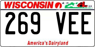 WI license plate 269VEE
