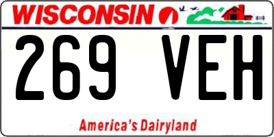 WI license plate 269VEH