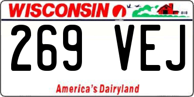 WI license plate 269VEJ