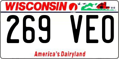 WI license plate 269VEO