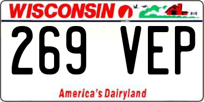 WI license plate 269VEP